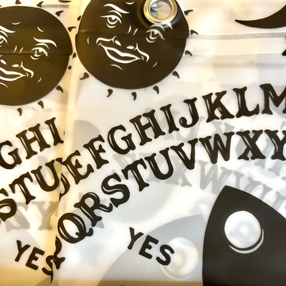 Halloween Spirit Board Peva Shower Curtain with Metal Grommets Quija Planchette - Picture 4 of 10